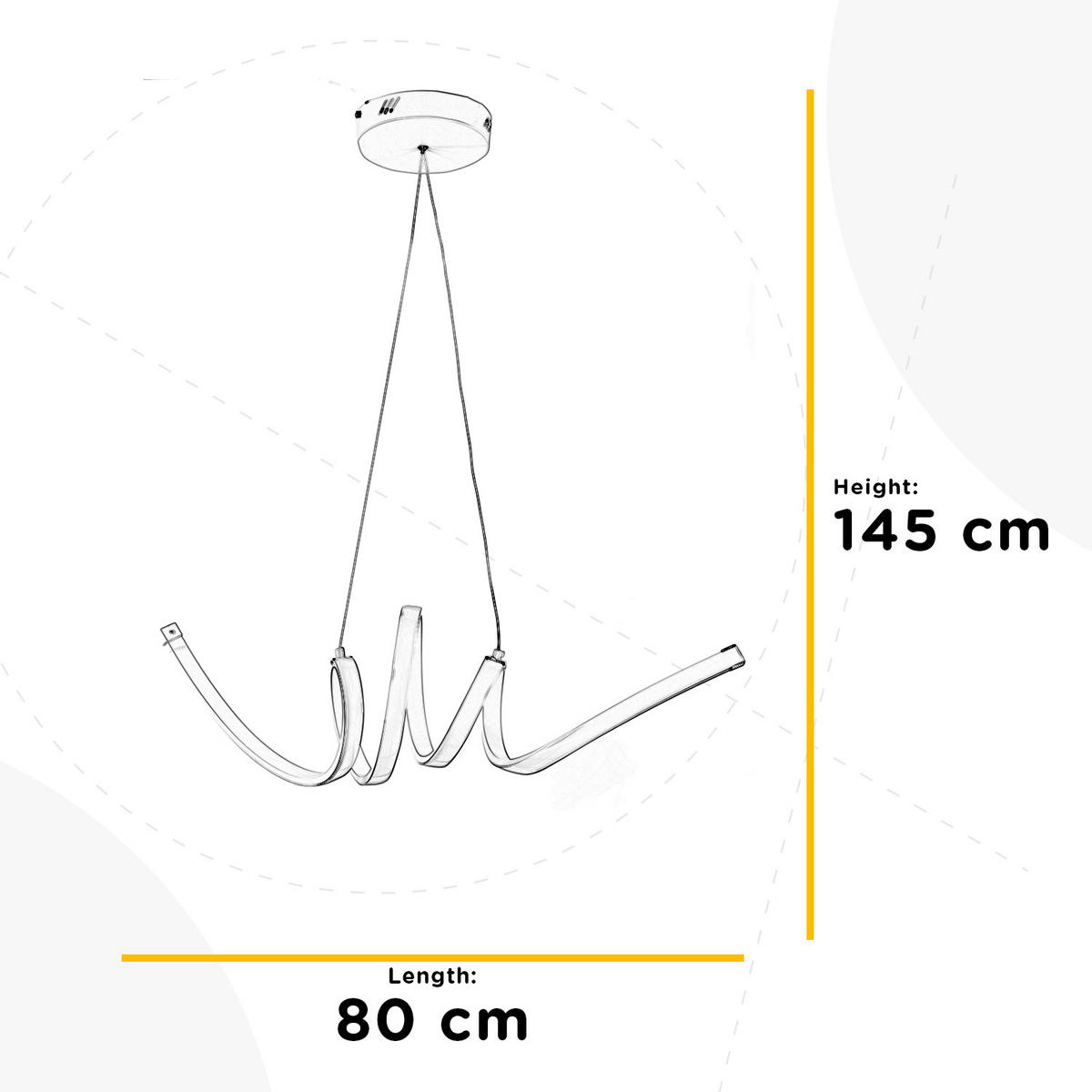 LED-HÄNGELEUCHTE 80/25/145 cm   - Weiß, Design, Metall (80/25/145cm)
