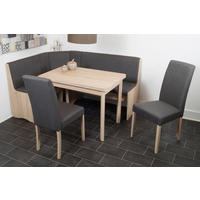 ECKBANKGRUPPE Webstoff Sonoma Eiche, Anthrazit  - Anthrazit/Sonoma Eiche, KONVENTIONELL, Holz/Textil (165/89/125cm) - MID.YOU