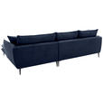 ECKSOFA  in Webstoff Dunkelblau  304/196 cm  - Schwarz/Dunkelblau, KONVENTIONELL, Textil/Metall (304/196cm) - Hom`in