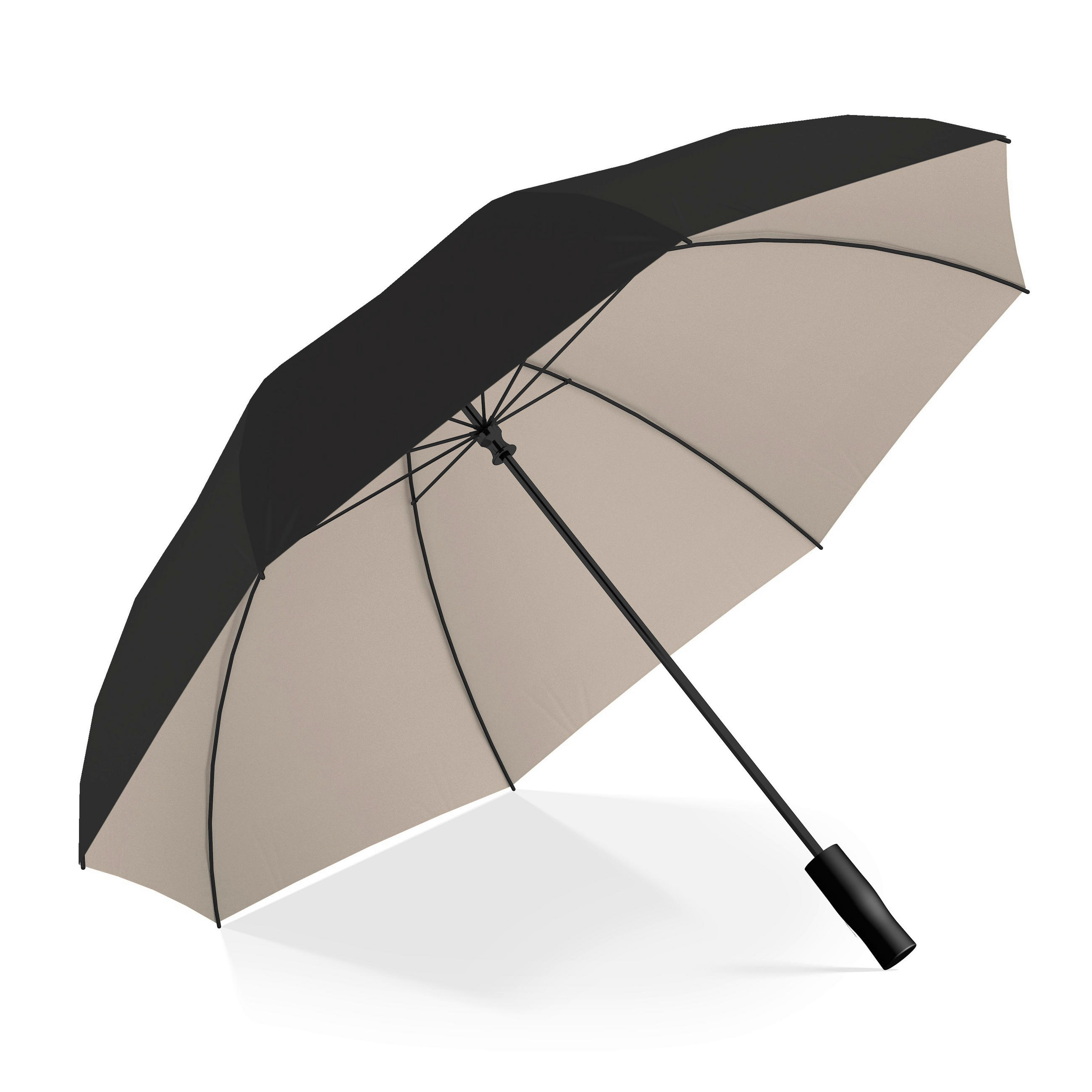 REGENSCHIRM - Schwarz, Basics, Kunststoff/Metall (130/98cm) - Doppler