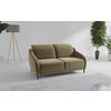 2,5-SITZER in Samt Olivgrün  - Schwarz/Olivgrün, MODERN, Textil/Metall (172/93/104cm) - Sit & More