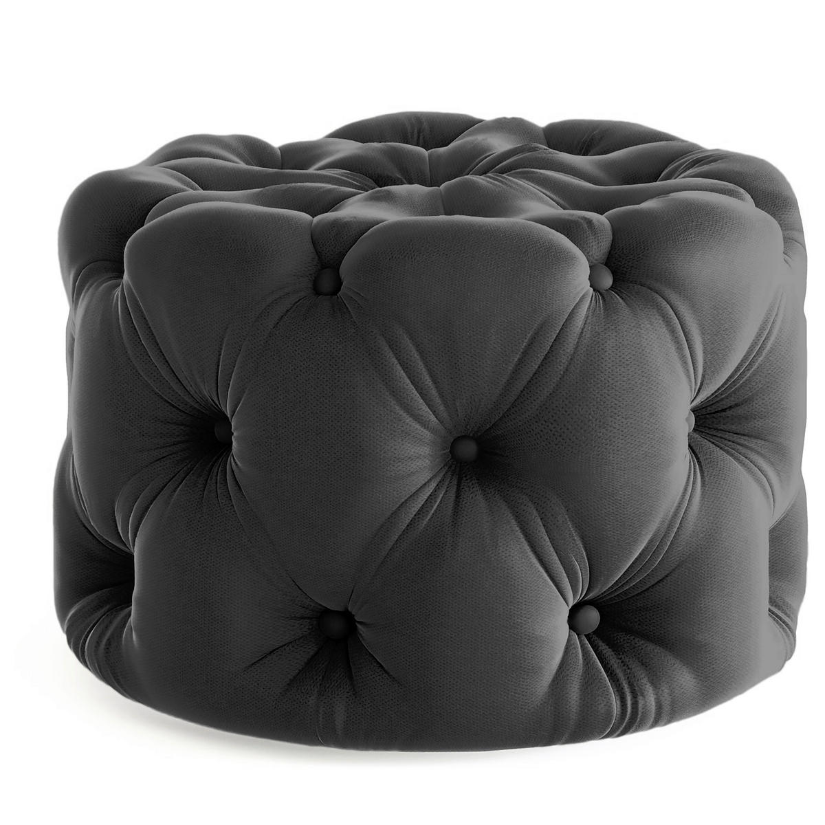 HOCKER in Textil Schwarz  - Schwarz, Design, Kunststoff/Textil (60/39/60cm) - P & B