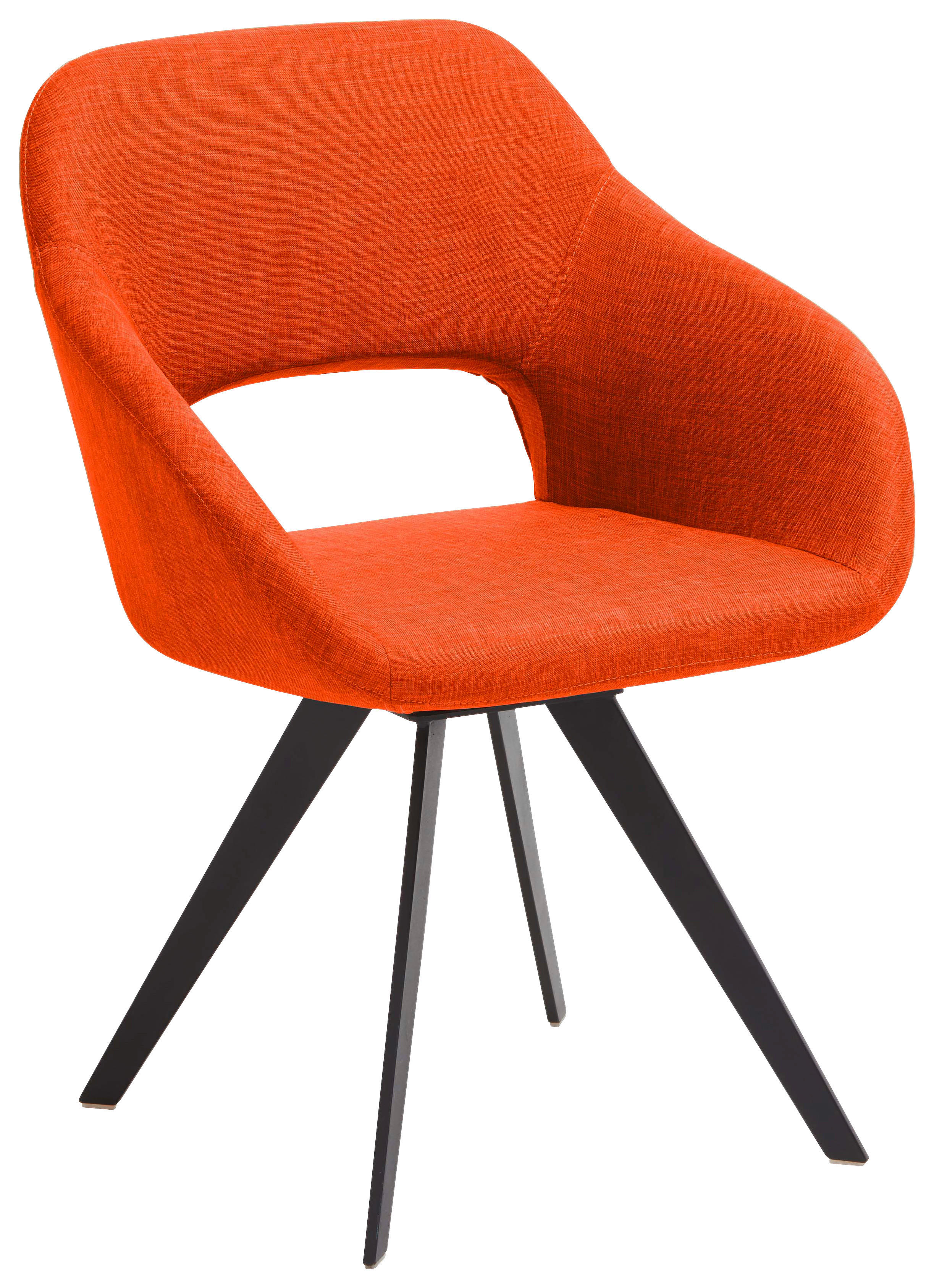 ARMLEHNSTUHL Textilgeflecht Orange, Schwarz  - Schwarz/Orange, Design, Textil/Metall (62/83/59cm) - Valnatura