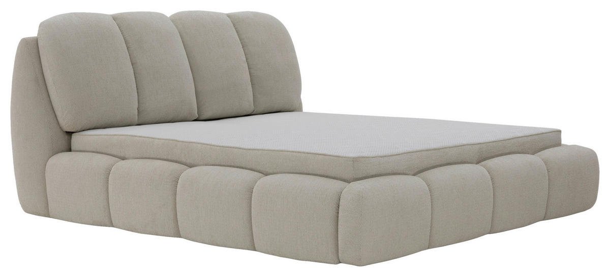 POLSTERBETT 180/200 cm,  in Creme, gepolstertes Kopfteil, Lattenrost, Bettkasten,  - Creme/Schwarz, Design, Holz/Kunststoff (180/200cm) - Chameo