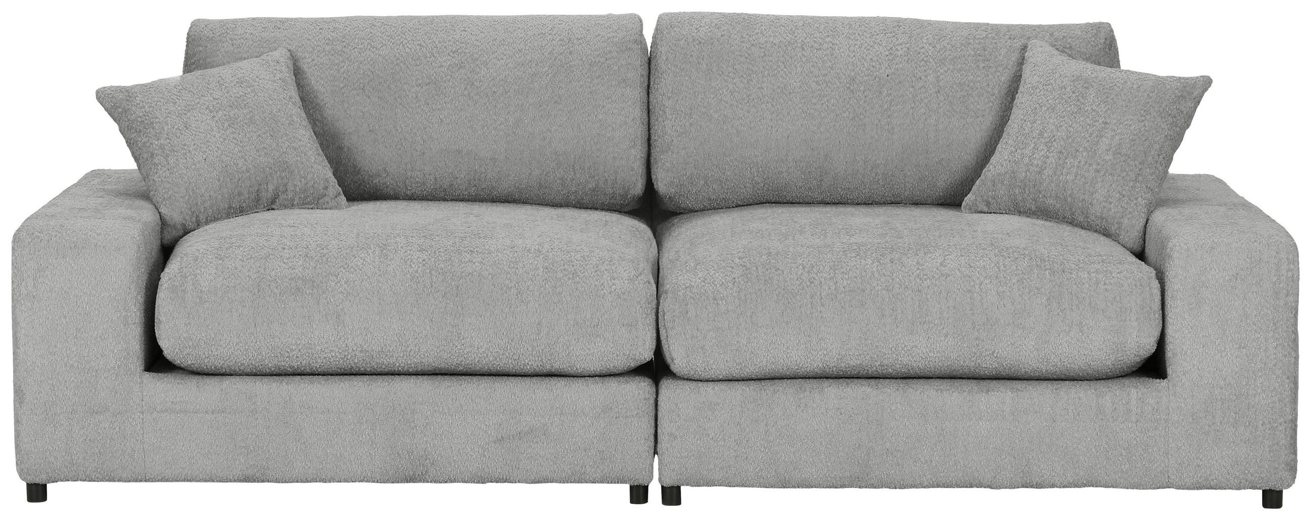BIGSOFA Struktur, Bouclé Grau  - Greige/Schwarz, Modern, Kunststoff/Textil (240/76/125cm) - Landscape