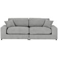 BIGSOFA Struktur, Bouclé Grau  - Greige/Schwarz, MODERN, Kunststoff/Textil (240/76/125cm) - Landscape