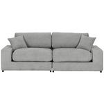 BIGSOFA Struktur, Bouclé Grau  - Greige/Schwarz, MODERN, Kunststoff/Textil (240/76/125cm) - Landscape