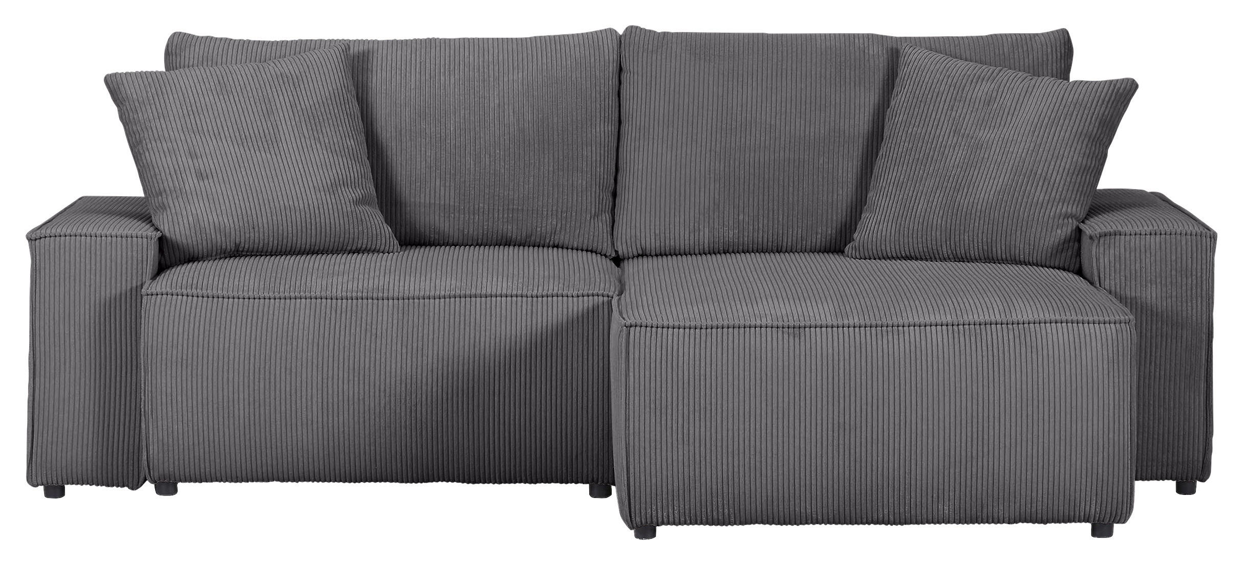 ROHOVÁ SEDACIA SÚPRAVA, textil, tmavosivá - čierna/tmavosivá, Konventionell, textil/plast (250/153cm) - Ambia Home