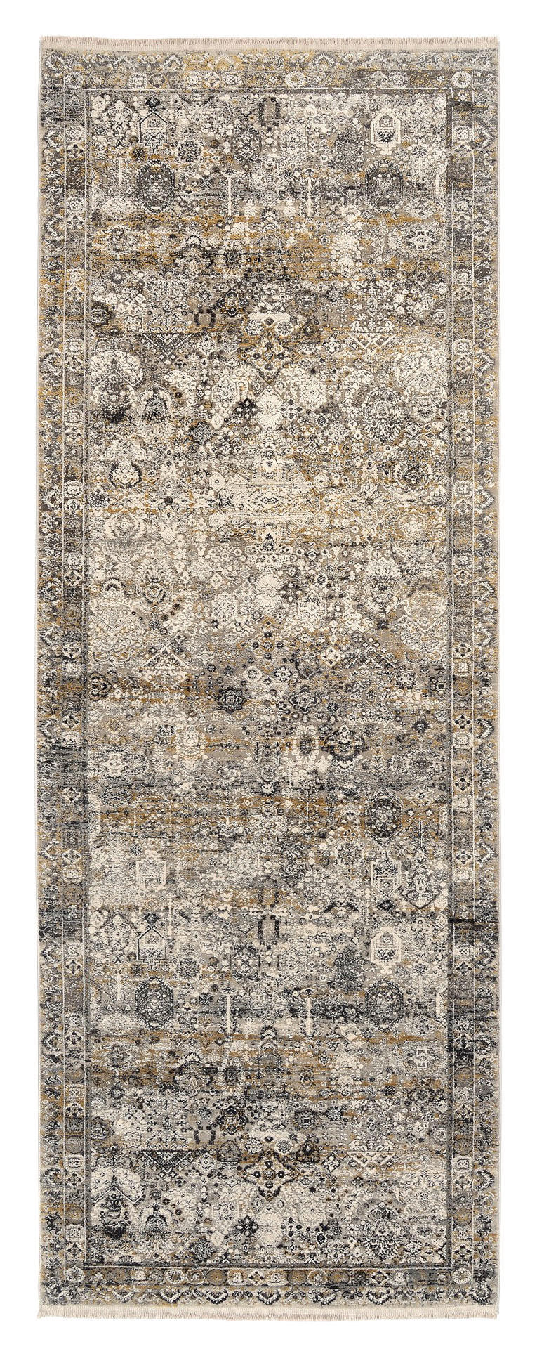 Dieter Knoll Läufer Toulon Grau, Gold 80x300 cm