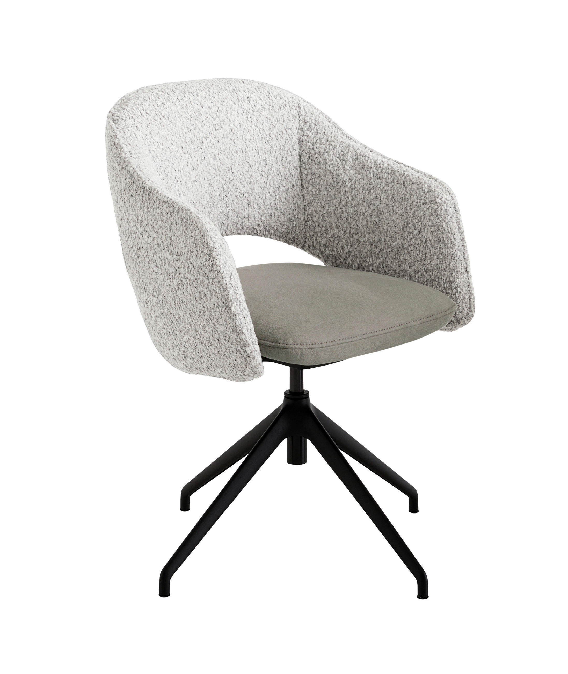 ARMLEHNSTUHL  in Flachgewebe  - Schwarz/Grau, Design, Textil/Metall (63/74-90/57-73cm) - Koinor