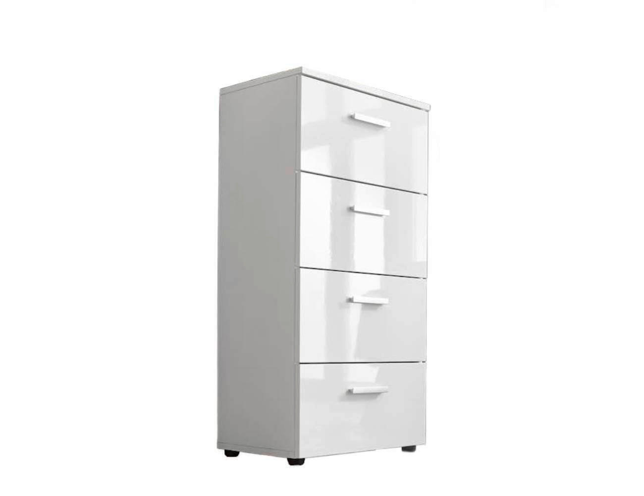 KOMMODE Marbella Typ 5  in 44/91/32 cm  - Weiß Hochglanz/Schwarz, MODERN, Holzwerkstoff/Kunststoff (44/91/32cm) - MID.YOU