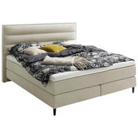 BOXSPRINGBETT 180/200 cm  in Beige  - Beige/Schwarz, Design, Textil/Metall (180/200cm) - Schöner Wohnen