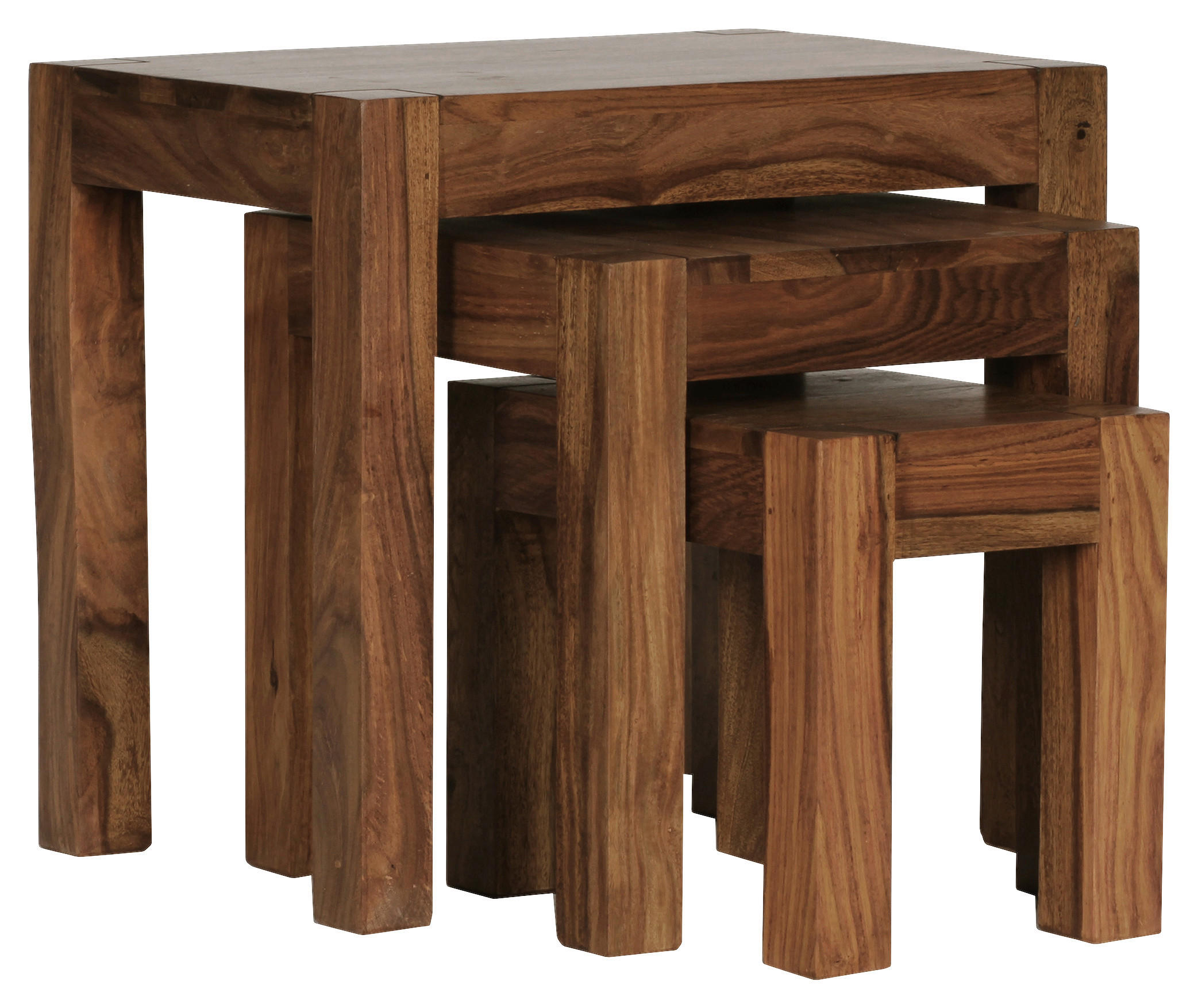 SATZTISCH Sheesham massiv rechteckig Sheeshamfarben - Sheeshamfarben, Design, Holz (37/35/37cm) - MID.YOU