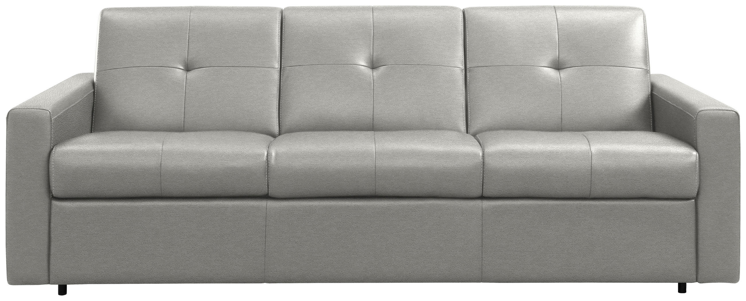 SCHLAFSOFA Grauweiss  - Schwarz/Grauweiss, Konventionell, Leder/Kunststoff (206/81/96cm) - Novel