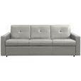 SCHLAFSOFA Bard in Echtleder Grauweiß  - Grauweiß/Schwarz, KONVENTIONELL, Leder/Kunststoff (206/81/96cm) - Novel