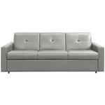 SCHLAFSOFA Bard in Echtleder Grauweiß  - Grauweiß/Schwarz, KONVENTIONELL, Leder/Kunststoff (206/81/96cm) - Novel