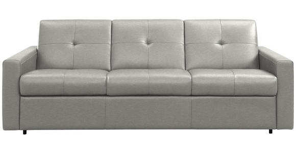 SCHLAFSOFA Bard in Echtleder Grauweiß  - Grauweiß/Schwarz, KONVENTIONELL, Leder/Kunststoff (206/81/96cm) - Novel