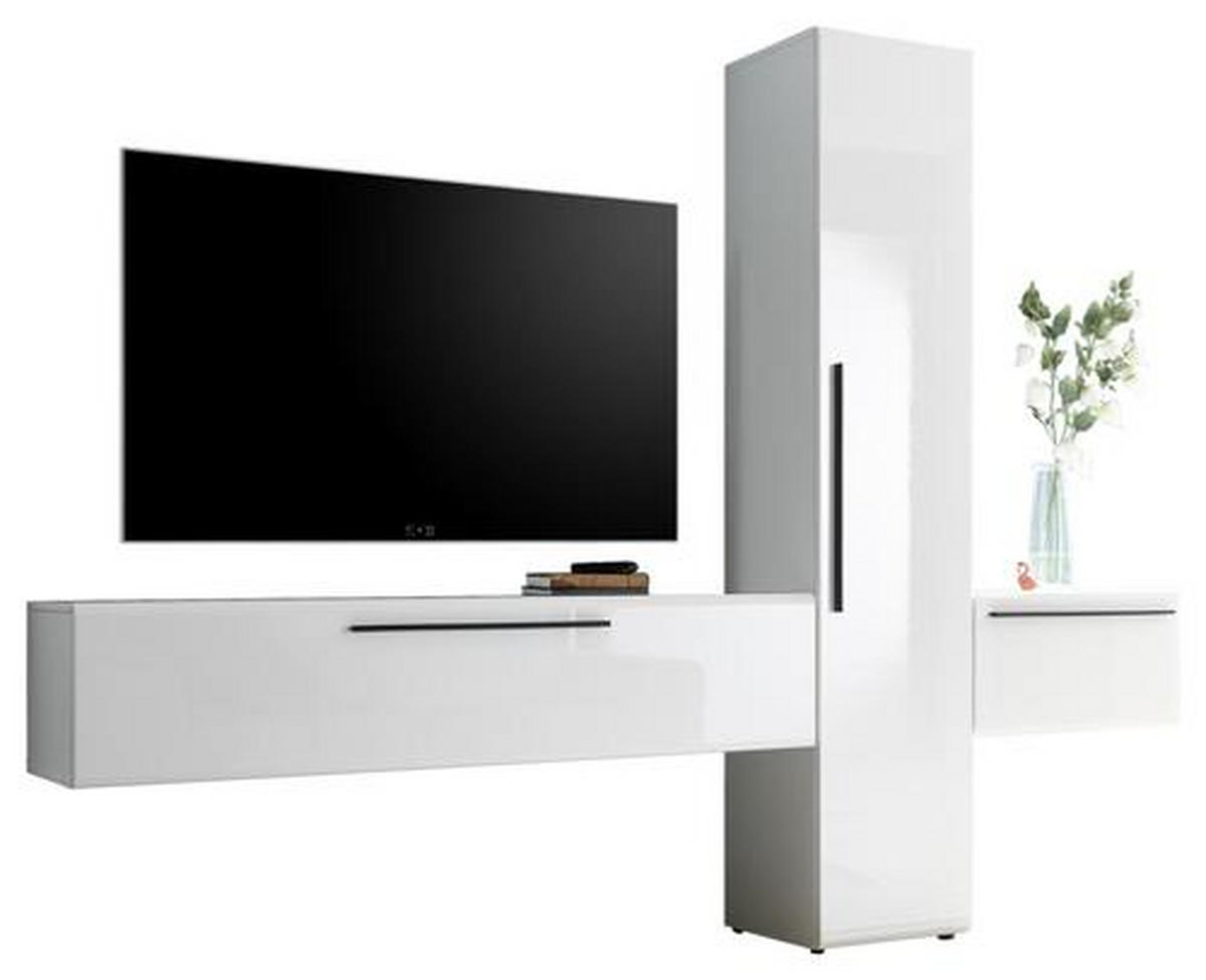 WOHNWAND  in Weiß  250/196/40 cm  - Anthrazit/Weiß, Design, Holzwerkstoff/Kunststoff (250/196/40cm) - Livetastic