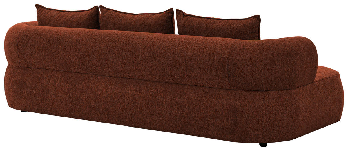 BIGSOFA Chenille Rostfarben  - Rostfarben/Schwarz, Design, Kunststoff/Textil (240/76/122cm) - Livetastic