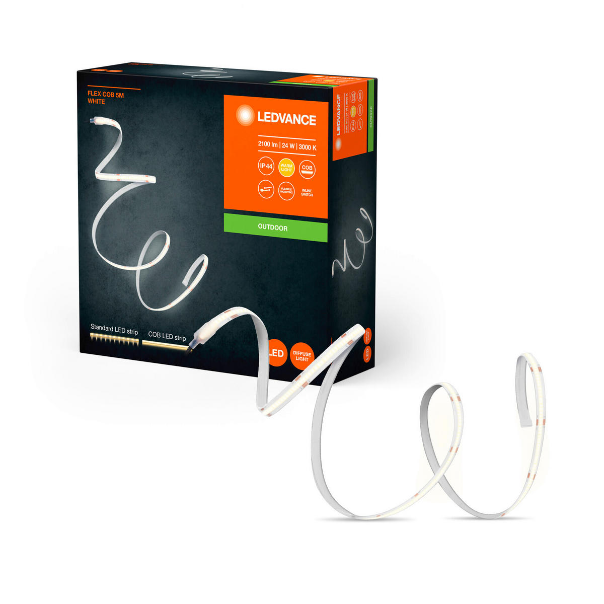 LED-STRIP  Flex COB  - Weiß, Basics, Kunststoff (505/1,2/0,04cm) - Ledvance