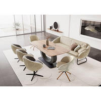 ARMLEHNSTUHL  in Hochflor Kombination Echtleder/Stoff pigmentiert  - Beige/Schwarz, Design, Leder/Textil (65/81/61cm) - Koinor
