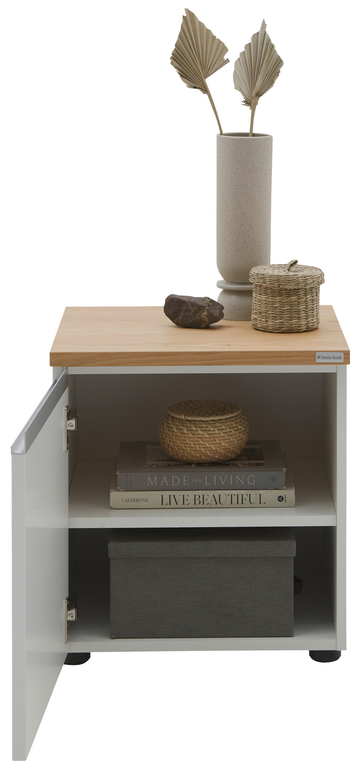 KOMMODE  in 45/46/41 cm  - Eichefarben/Silberfarben, Design, Holzwerkstoff/Kunststoff (45/46/41cm) - Dieter Knoll