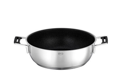 SERVIERPFANNE SILENCE PRO 28 cm  - Edelstahlfarben/Schwarz, Basics, Metall (28cm) - Rösle
