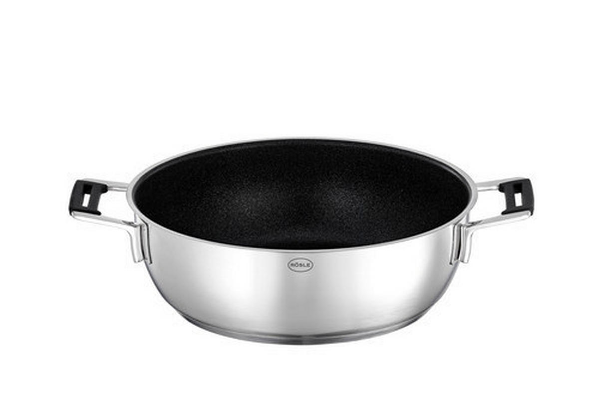 SERVÍROVACÍ PÁNEV  28 cm  - černá/barvy nerez oceli, Basics, kov (28cm) - Rösle