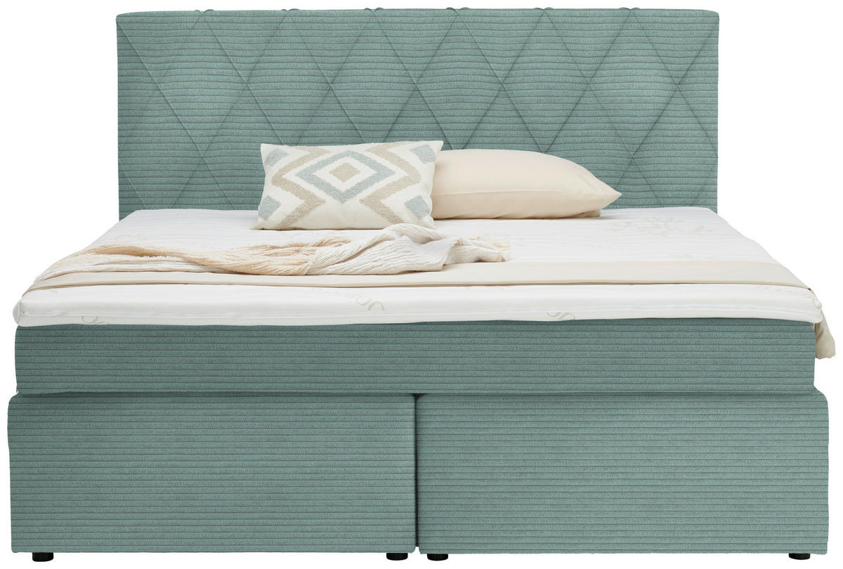 BOXSPRINGBETT 160/200 cm  in Mintgrün  - Schwarz/Mintgrün, Design, Holzwerkstoff/Kunststoff (160/200cm) - Xora