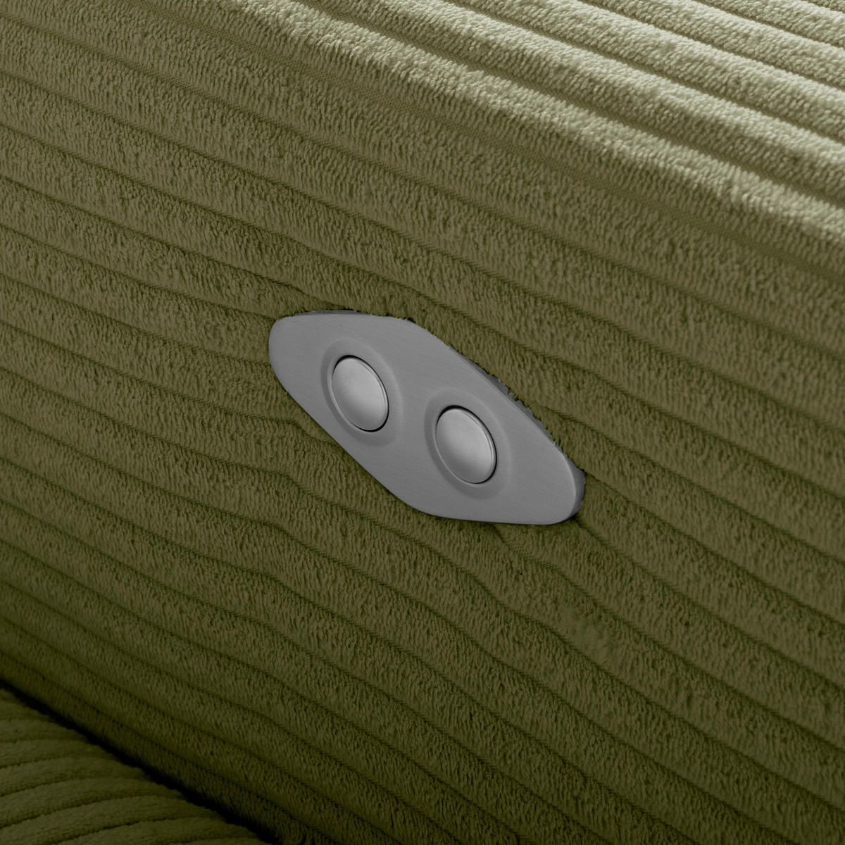 ECKSOFA RENO Grün Cord Relaxfunktion, Kopfteilverstellung  - Schwarz/Grün, Design, Kunststoff/Textil (184/248cm) - Livetastic