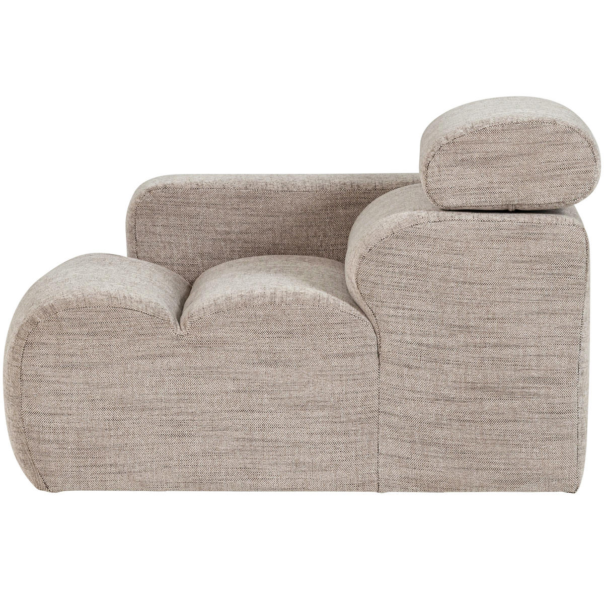 SOFAELEMENT Novi Webstoff Naturfarben  - Schwarz/Naturfarben, Design, Kunststoff/Textil (109/86/113cm) - Livetastic