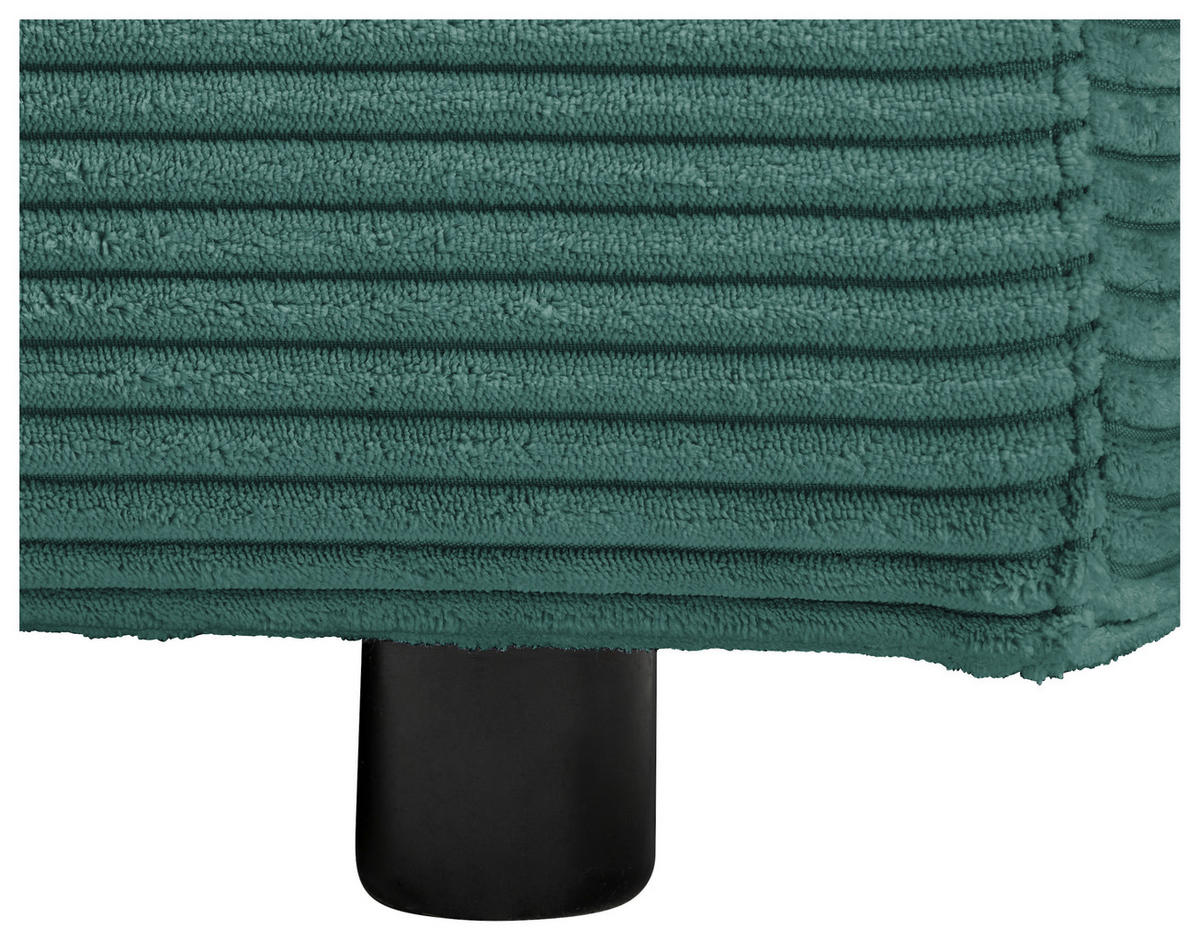 ECKSOFA in Cord Grün  - Schwarz/Grün, Design, Kunststoff/Textil (224/265cm) - Hom`in