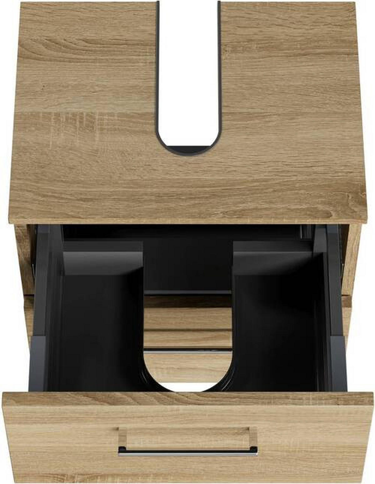 WASCHBECKENUNTERSCHRANK 45/49,8/33,3 cm  - Chromfarben/Eiche Bianco, KONVENTIONELL, Holzwerkstoff/Metall (45/49,8/33,3cm) - Sadena