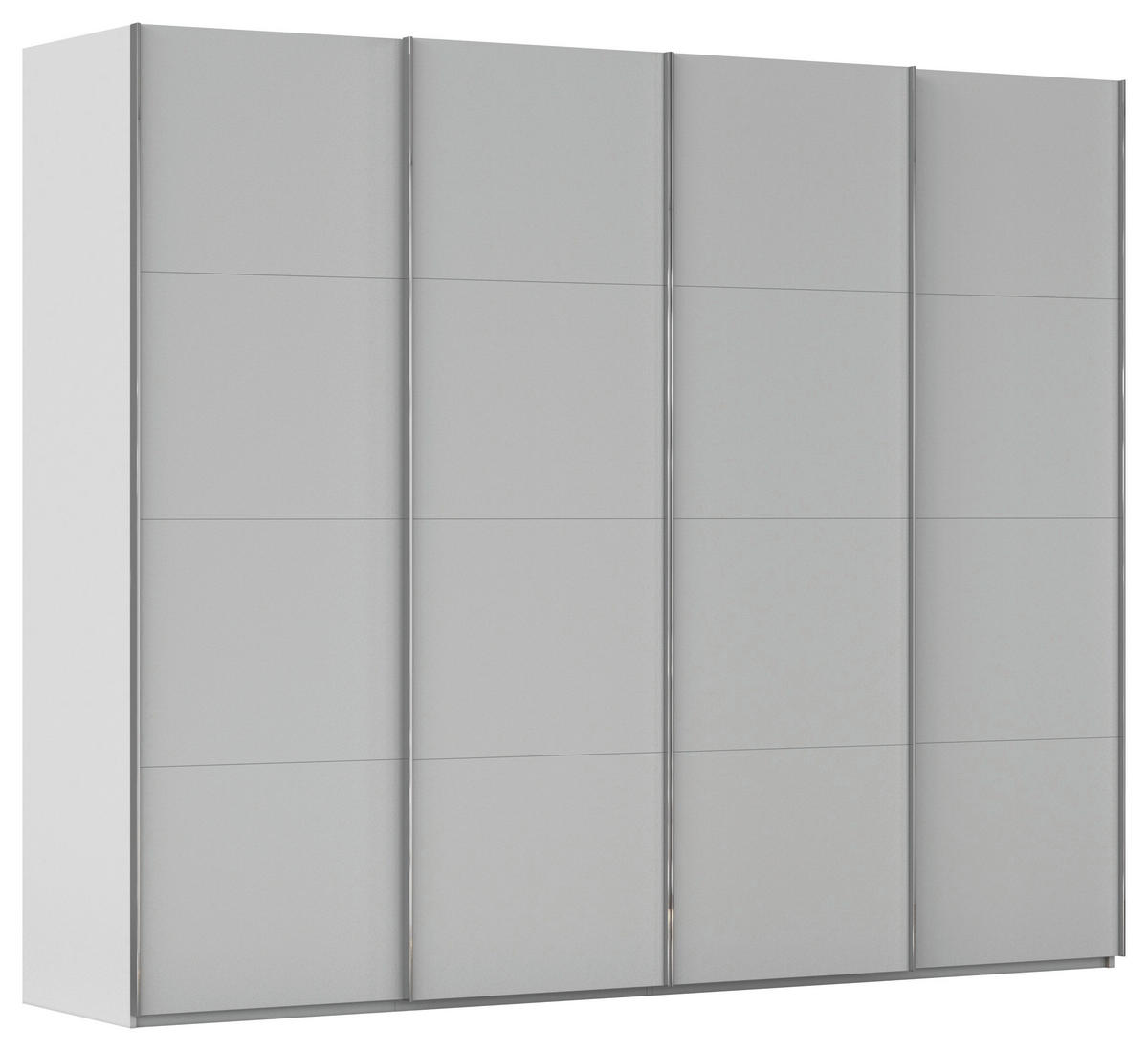 SCHWEBETÜRENSCHRANK 271/223/68 cm 4-türig Grau  - Chromfarben/Grau, Design, Holzwerkstoff/Metall (271/223/68cm) - Novel