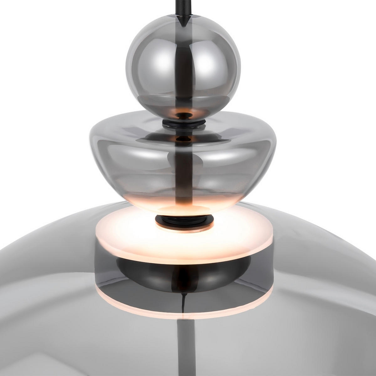 PENDELLEUCHTE 40/68 cm    - Schwarz, Modern, Glas/Metall (40/68cm) - MAYTONI