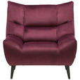 SESSEL in Mikrofaser Weinrot - Weinrot/Schwarz, Design, Textil/Metall (100/104/99cm) - Xora
