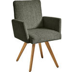 ARMLEHNSTUHL  in Chenille  - Eichefarben/Beige, Design, Holz/Textil (56/92/60cm) - Dieter Knoll