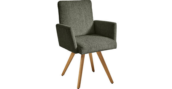 ARMLEHNSTUHL in Chenille - Eichefarben/Beige, Design, Holz/Textil (56/92/60cm) - Dieter Knoll