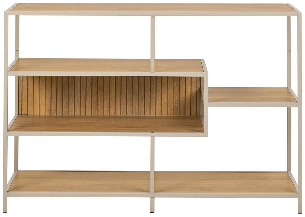 REGAL  114/78/35 cm Grau, Eichefarben  - Eichefarben/Grau, MODERN, Holzwerkstoff/Metall (114/78/35cm) - Xora