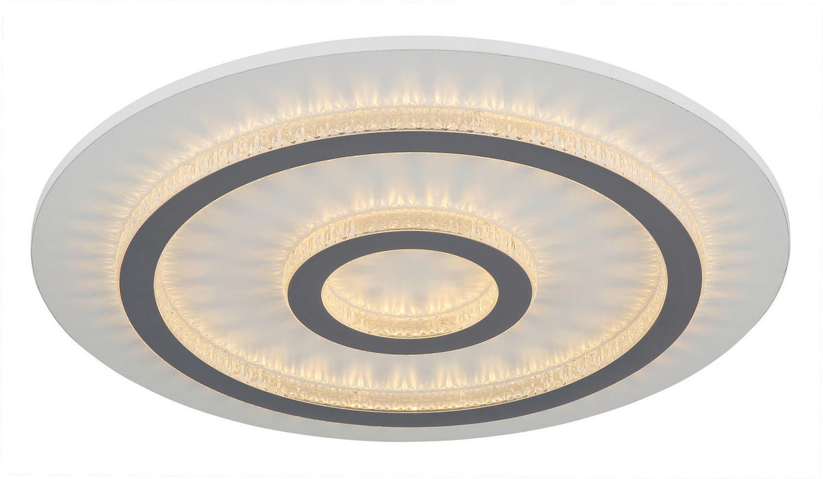 STROPNÍ LED SVÍTIDLO, 45/5,5 cm  - bílá/čiré, Design, kov/plast (45/5,5cm) - Globo