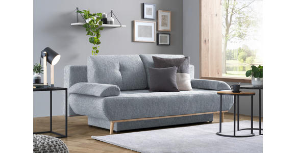 SCHLAFSOFA in Flachgewebe Grau  - Beige/Naturfarben, Design, Holz/Textil (200/71/95cm) - Novel