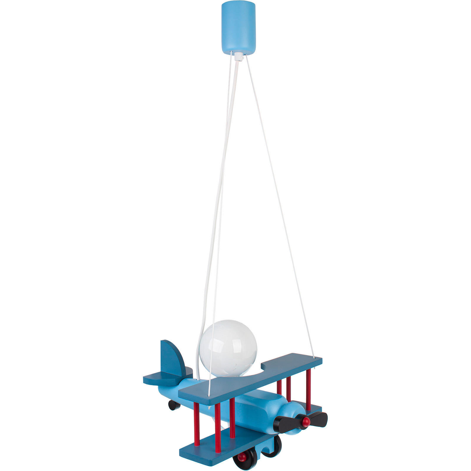 KINDERHÄNGELEUCHTE 29/31/75 cm   - Blau/Rot, KONVENTIONELL, Holz (29/31/75cm)