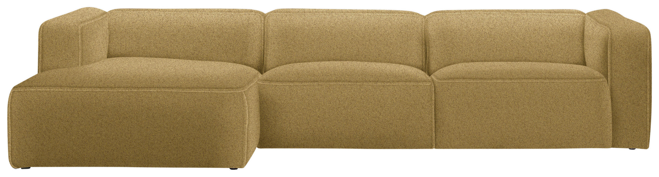 ECKSOFA in Webstoff Gelb  - Gelb/Schwarz, Design, Kunststoff/Textil (163/332cm) - Stylife