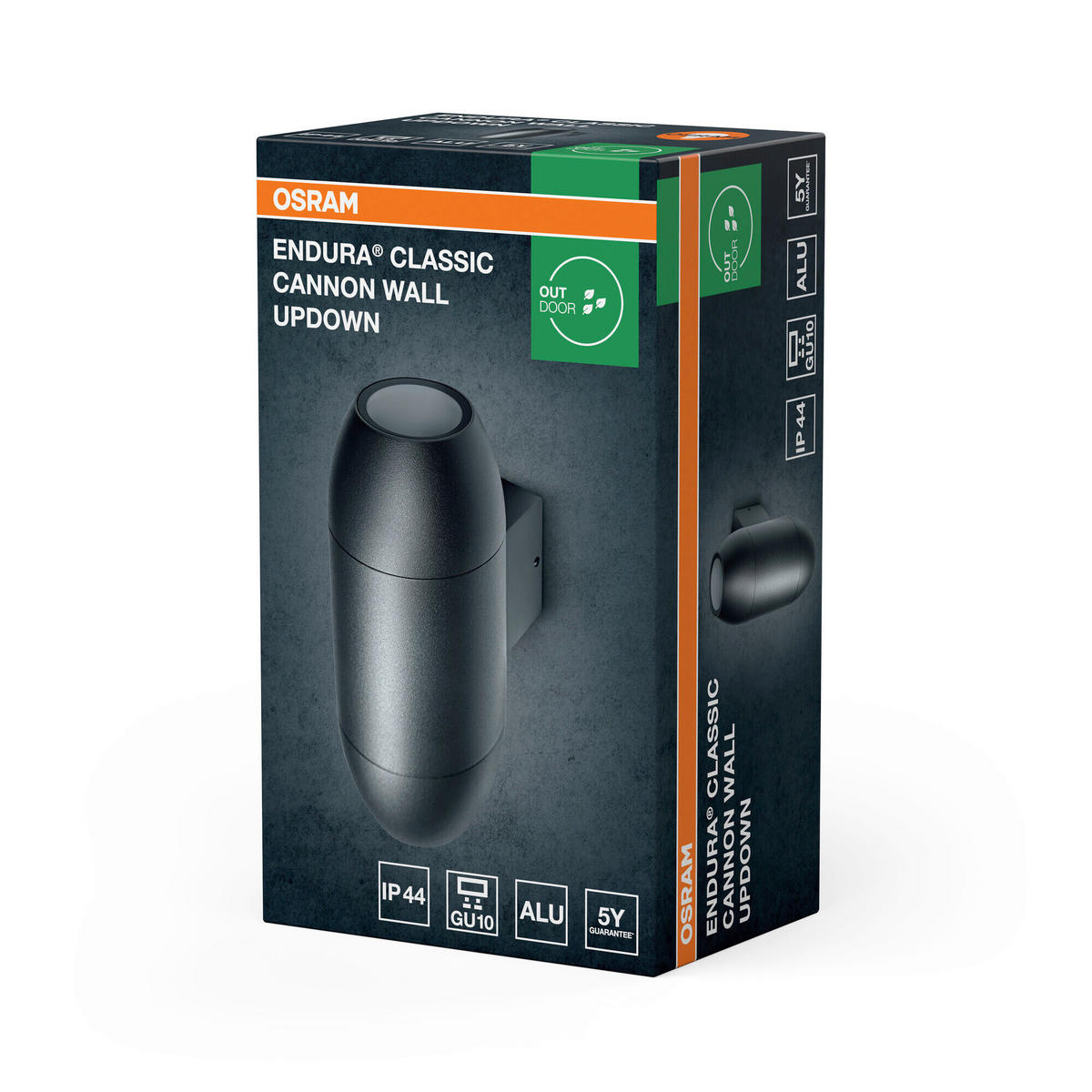 AUßENLEUCHTE 10,5/7,5/18 cm   - Dunkelgrau, Basics, Glas/Metall (10,5/7,5/18cm) - Osram