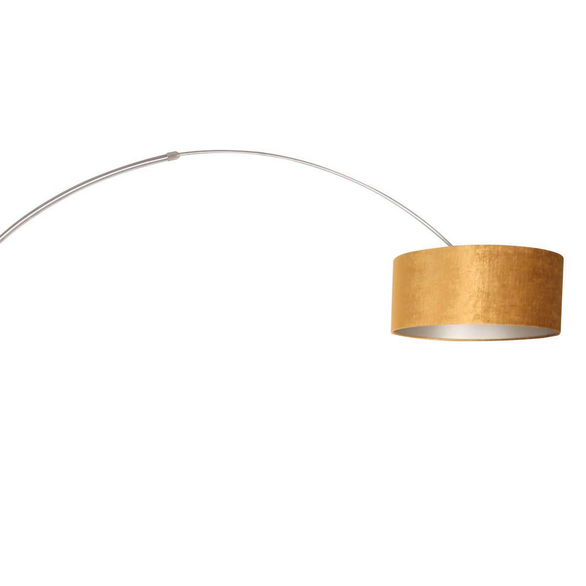STEHLEUCHTE SPARKLED LIGHT 50/240/230 cm  - Edelstahlfarben/Goldfarben, Trend, Leder/Metall (50/240/230cm)