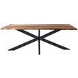 ESSTISCH in Holz, Metall, Naturmaterialien 200/100/76 cm - Schwarz/Braun, LIFESTYLE, Naturmaterialien/Holz (200/100/76cm) - Landscape