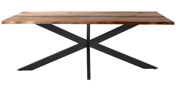ESSTISCH in Holz, Metall, Naturmaterialien 200/100/76 cm - Schwarz/Braun, LIFESTYLE, Naturmaterialien/Holz (200/100/76cm) - Landscape
