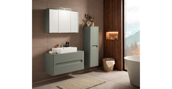 WASCHTISCHKOMBI 101 cm  - Schilfgrün/Weiß, KONVENTIONELL, Keramik/Holzwerkstoff (101cm) - Xora