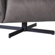 SESSEL in Echtleder Grau  - Schwarz/Grau, KONVENTIONELL, Leder/Metall (100/80/90cm) - Carryhome