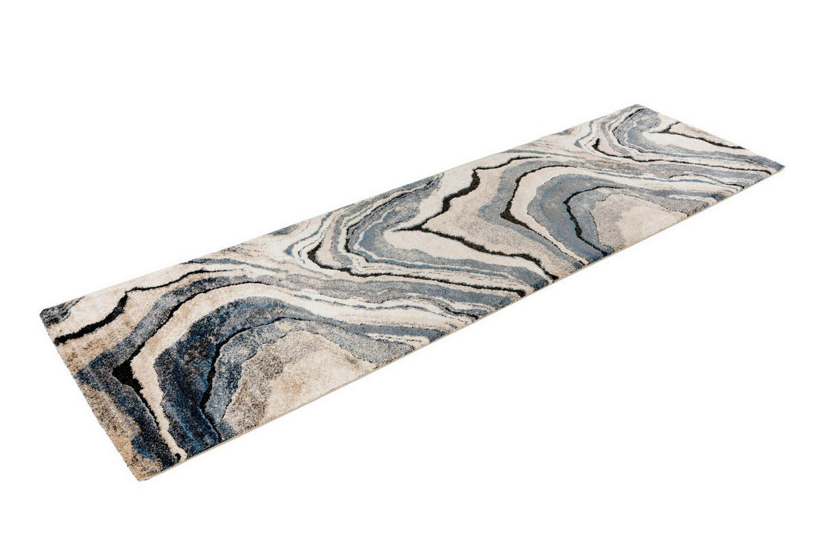 FLACHWEBETEPPICH 80/300 cm Blau rechteckig  - Blau, Basics, Textil (80/300cm) - Kayoom